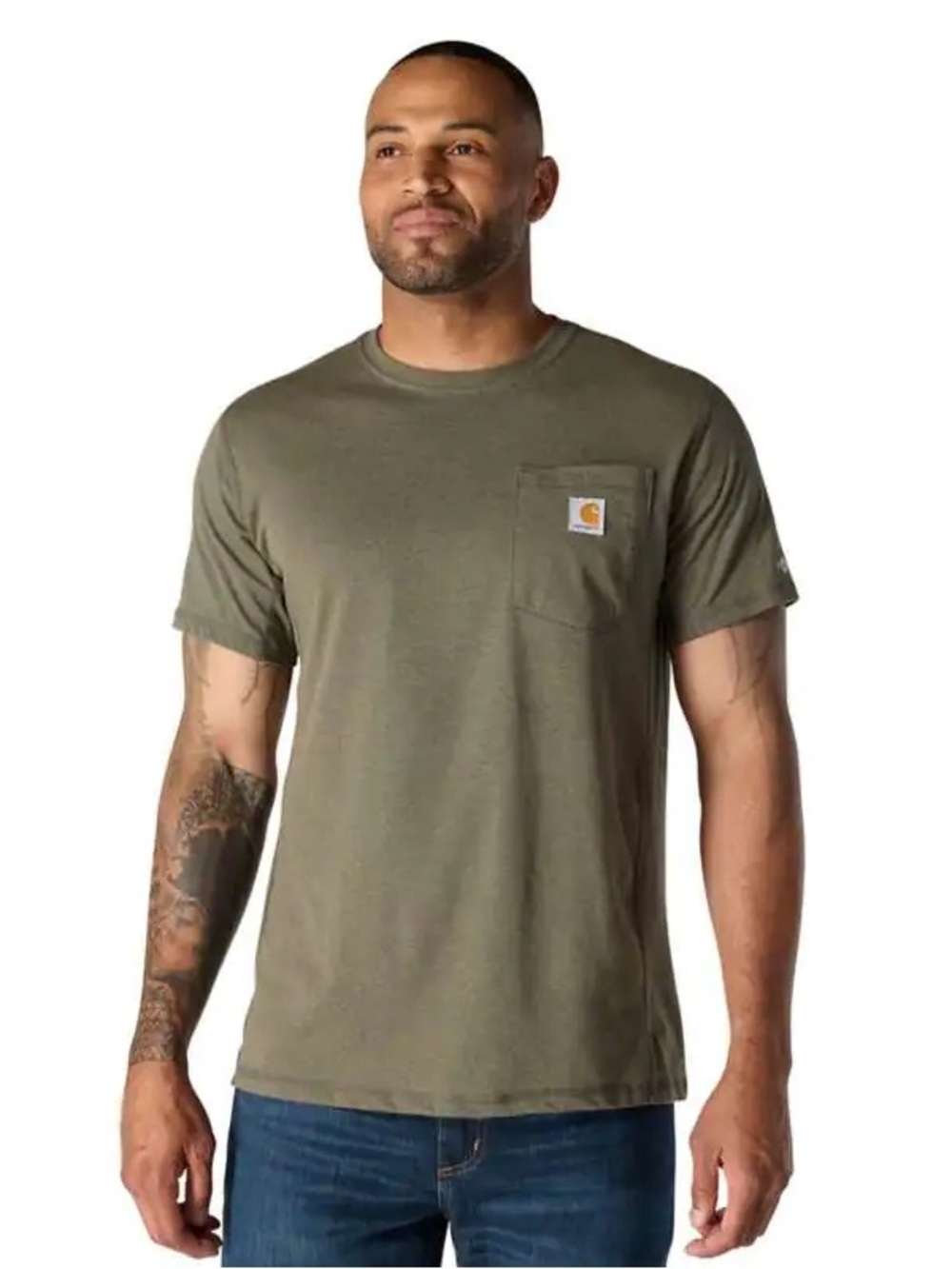 Carhartt Force Relaxed Fit Basil Heather Short Sleeve Crew Pocket T-Shirt